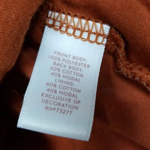 LC Lauren Conrad rust color 3/4 sleeve top - Picture 4 of 5